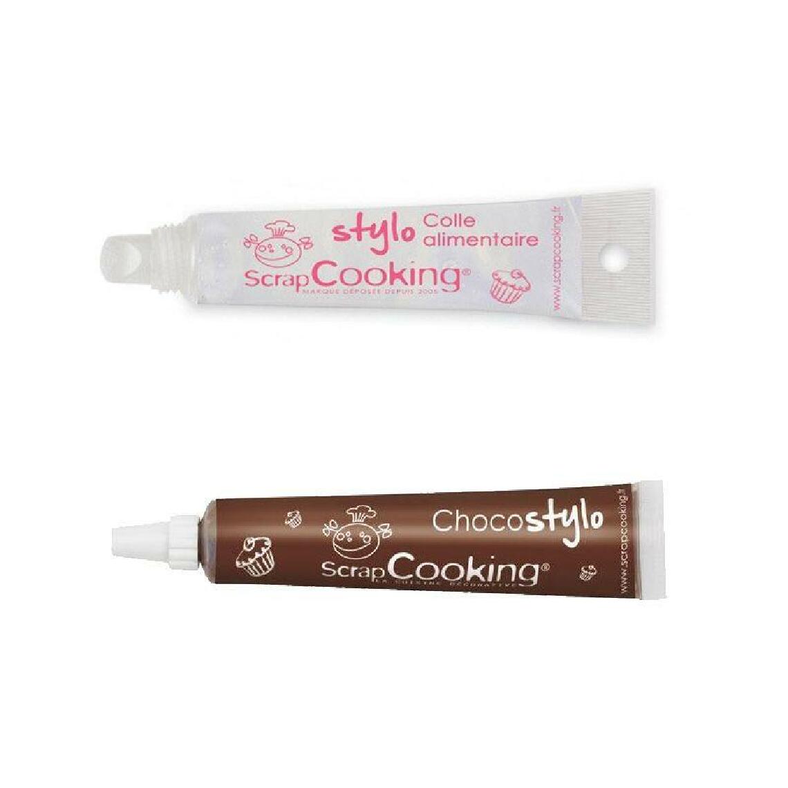 Scrapcooking - Colle alimentaire en tube + Stylo chocolat - Kits créatifs