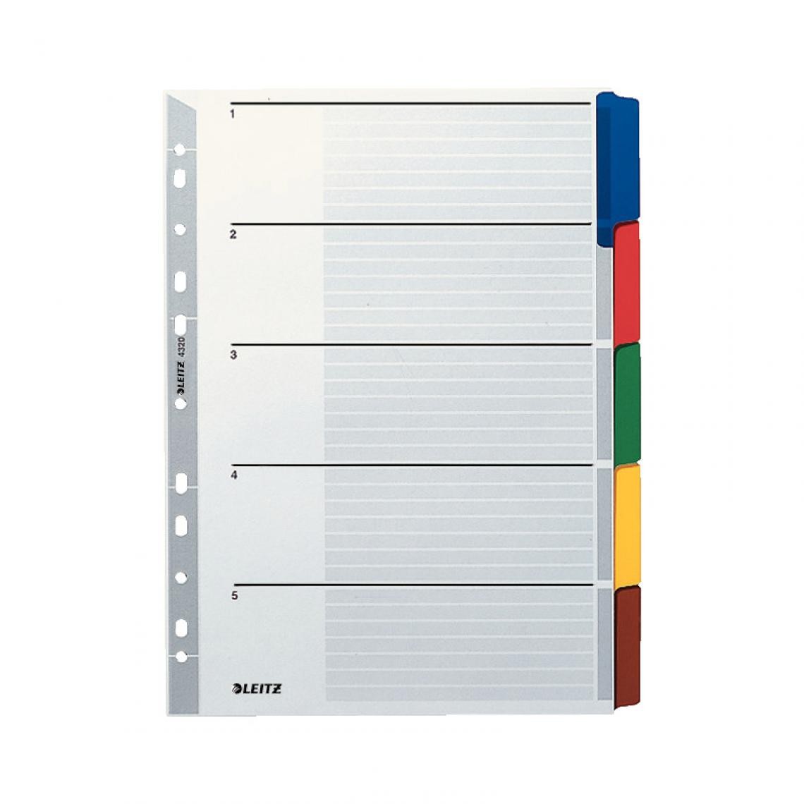 Leitz - LEITZ Intercalaires en carton mylar, blanc, A4, gris, 5 () - Accessoires Bureau