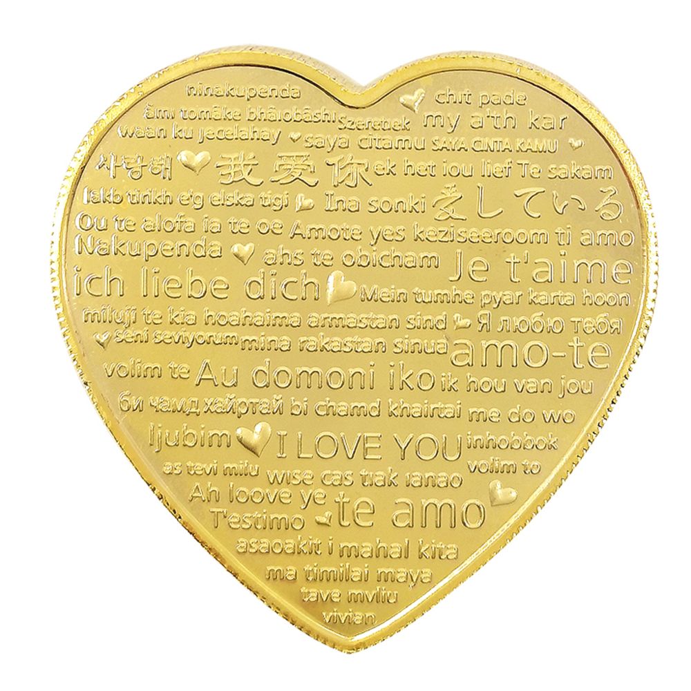marque generique - Copie en forme de coeur de rose romantique pièces de monnaies commémoratives sculptées à la main or - Jeux de stratégie