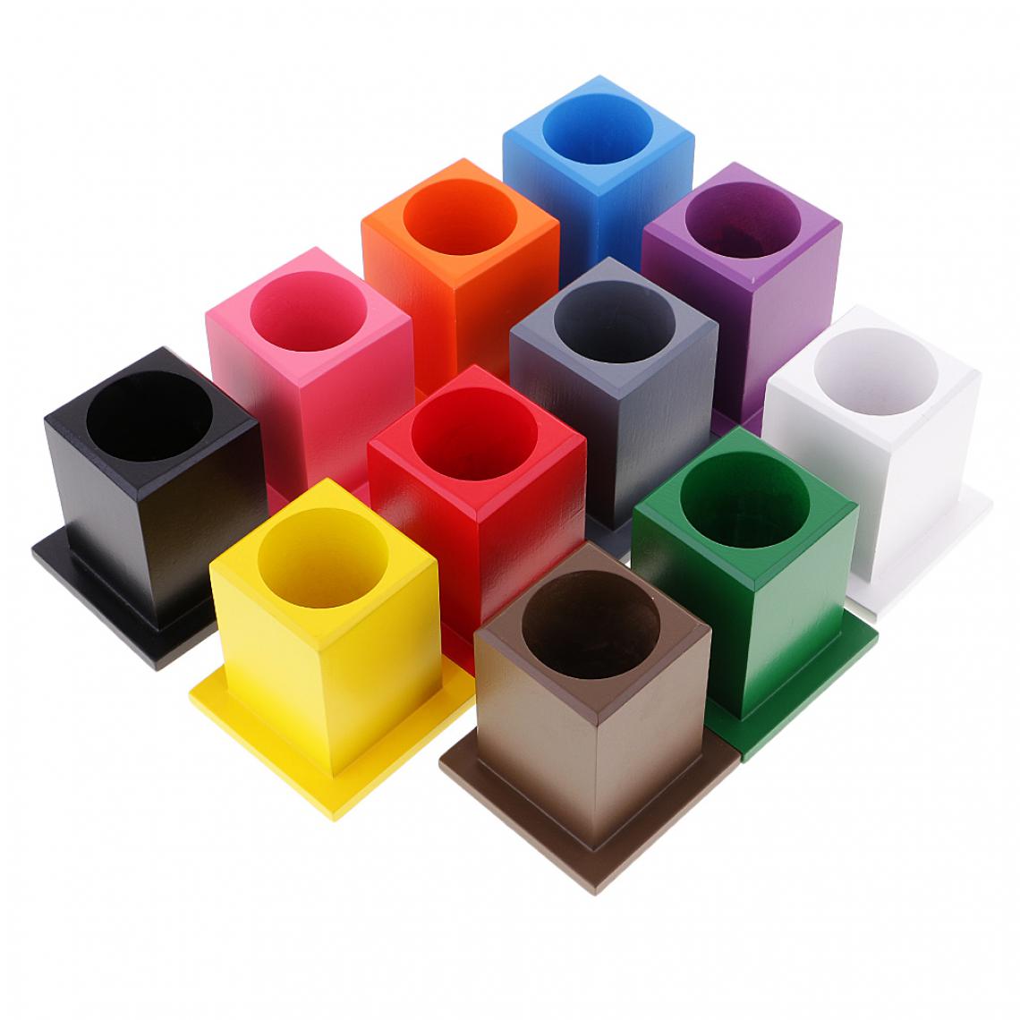 marque generique - Montessori Couleur Kit 11 Porte-crayons de Couleur Jouet en Bois pour Enfants - Jeux éducatifs