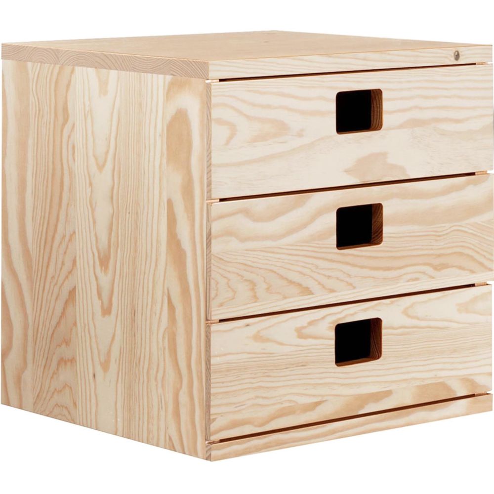 Astigarraga - Cube de rangement en pin massif Dinamic 3 tiroirs 3 tiroirs 3 tiroirs - Bureaux