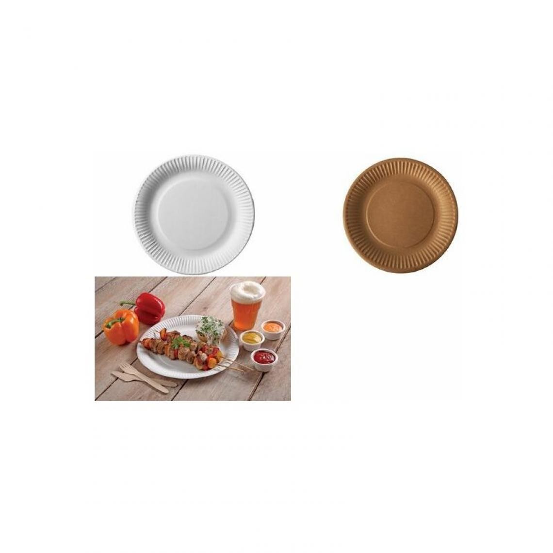 PAPSTAR - PAPSTAR Assiette en carton 'pure', rond, 200 mm, blanc () - Cuisine et ménage