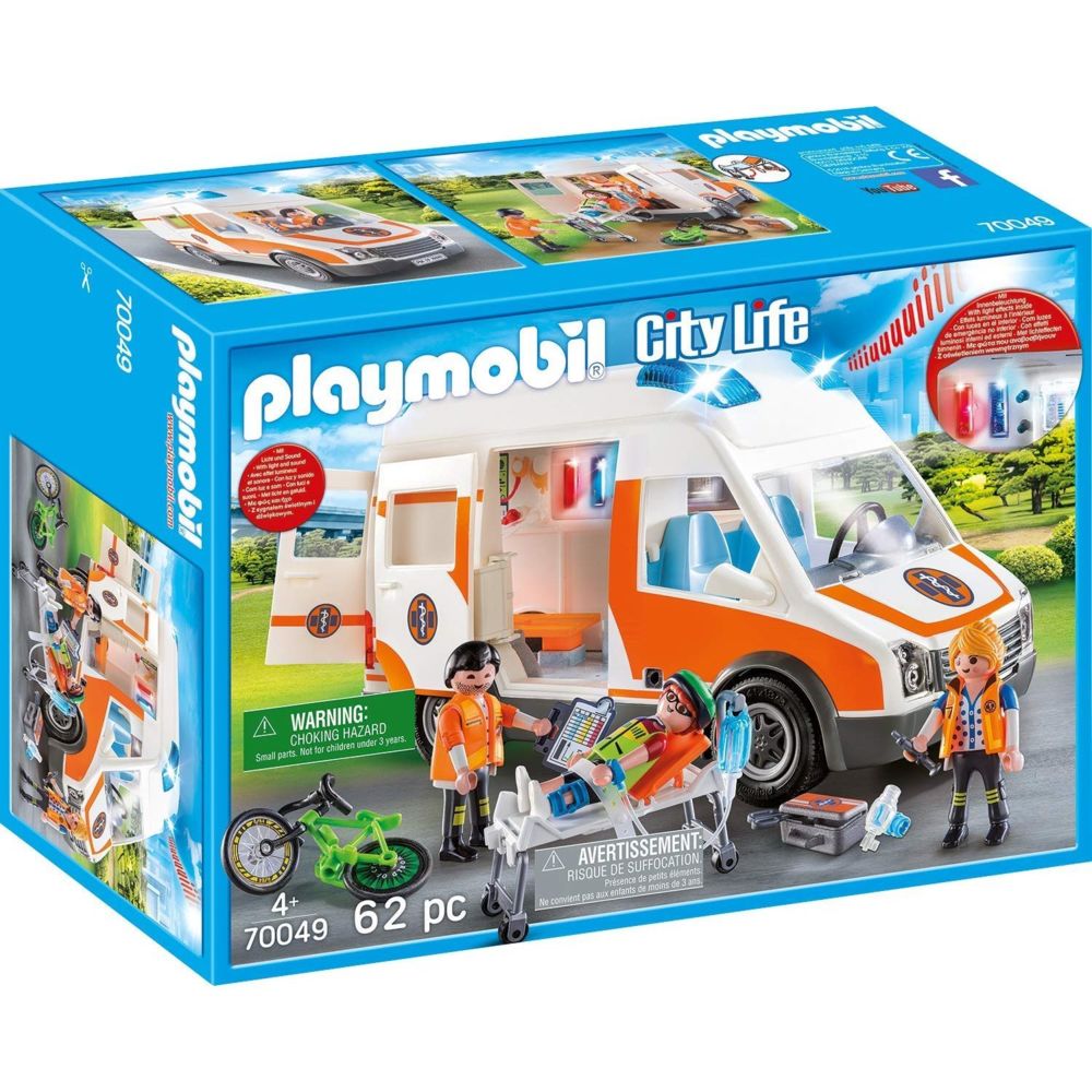 Playmobil - 70049 Ambulance et secouristes, Playmobil City Life - Playmobil