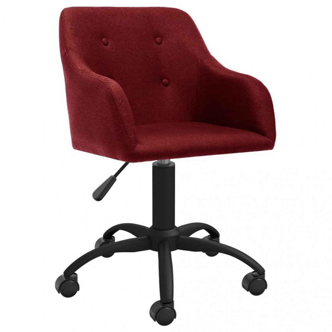 Vidaxl - vidaXL Chaise pivotante de bureau Rouge bordeaux Tissu - Bureaux