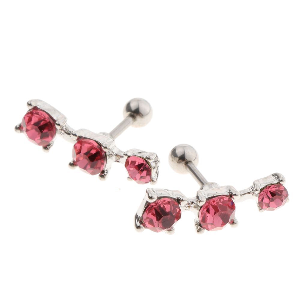 marque generique - 1 paire d'acier inoxydable oreille tragus helix oreille goujons barre piercing bijoux rose - Perles