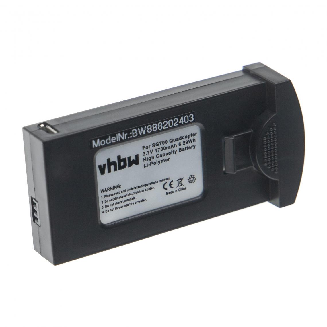 Vhbw - vhbw Batterie compatible avec Quadcopter / Drone DM107S, S169, SG700 drone (1700mAh, 3,7V, Li-polymère) - Batteries et chargeurs