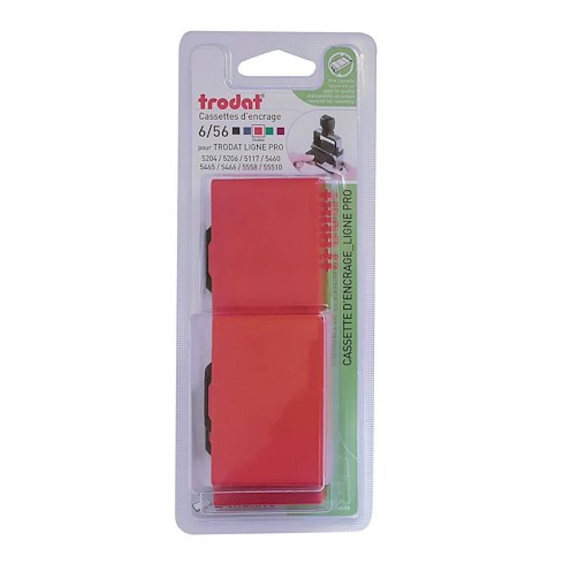 Trodat - Blister 3 cassettes encrées, couleur rouge pour dateur multiformules - Accessoires Bureau