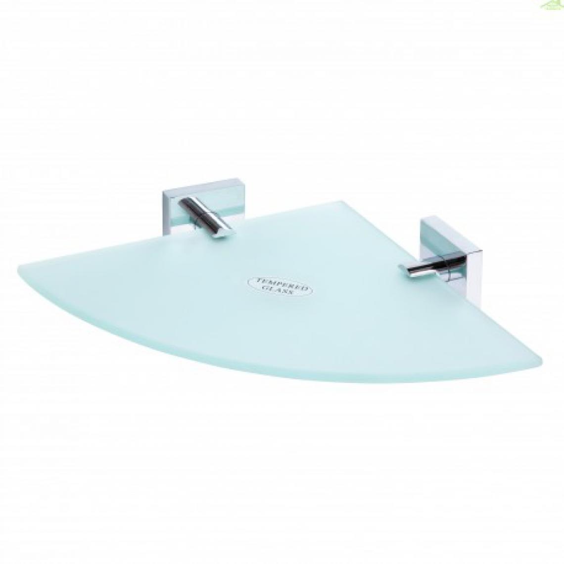 Bemeta - Maison De La Tendance - Etagère triangulaire, tablette de coin BETA en verre 25,5cm x 25,5cm x 5,5cm - Sans adhésive - Accessoires de salle de bain