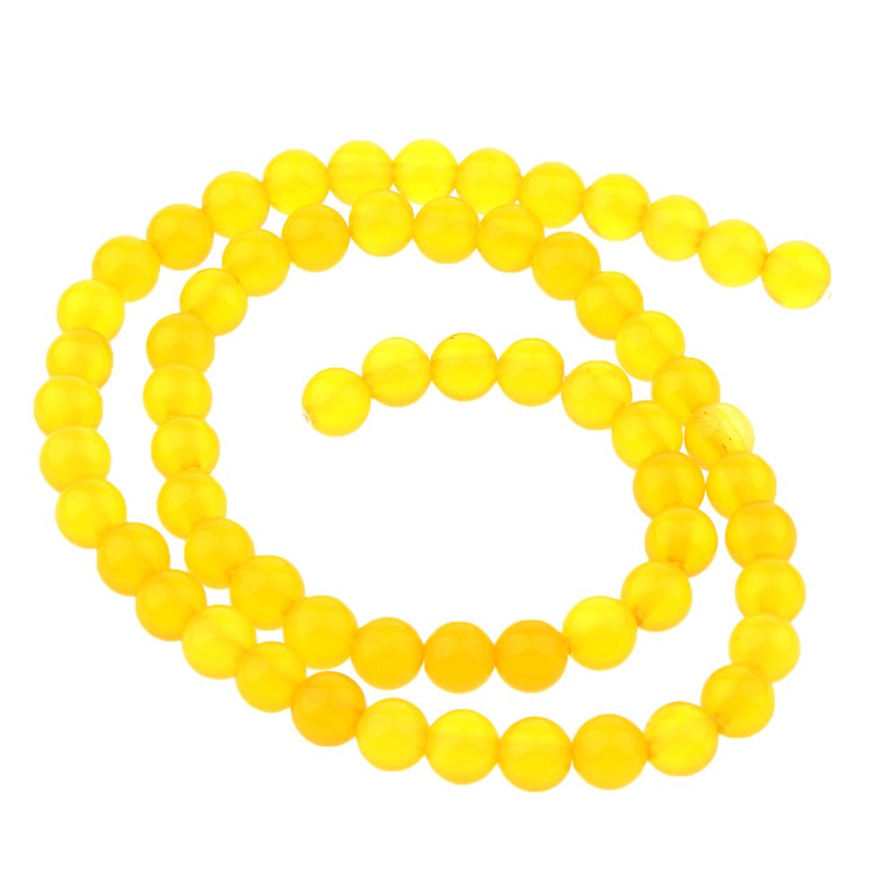 marque generique - en vrac naturel agate jaune perles en vrac autour de pierres gemmes faisant 6mm - Perles