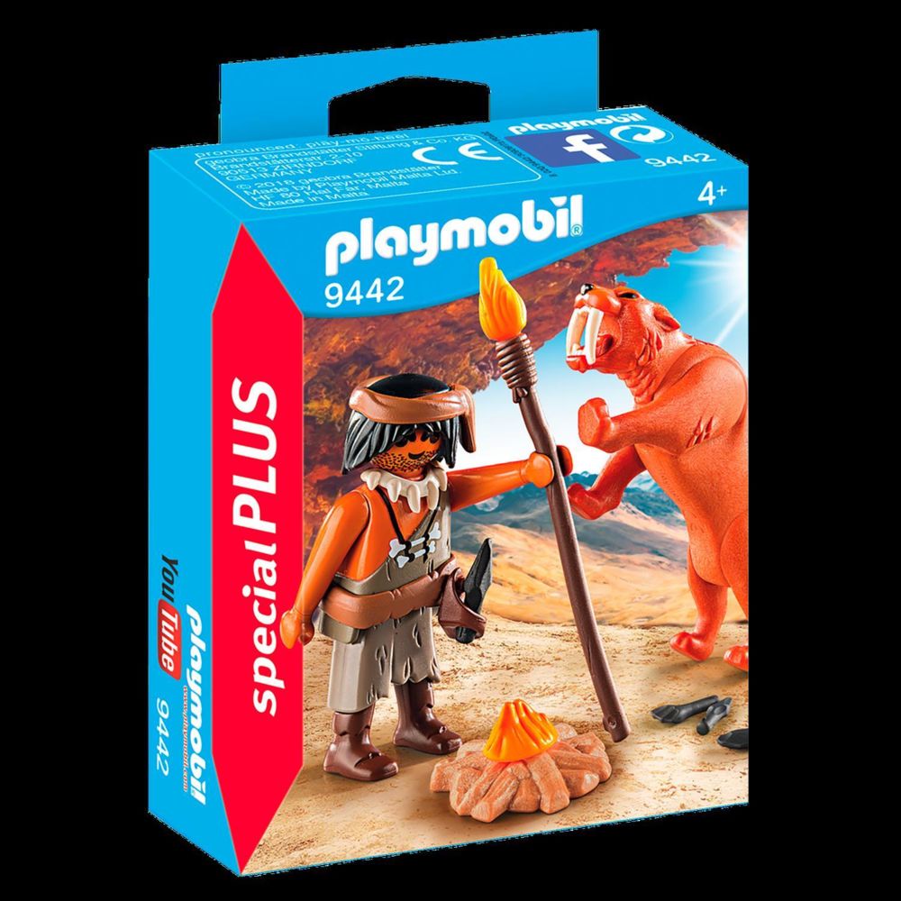 Playmobil - PLAYMOBIL 9442 Special Plus - Homme des cavernes avec tigre à dents de sabre - Playmobil
