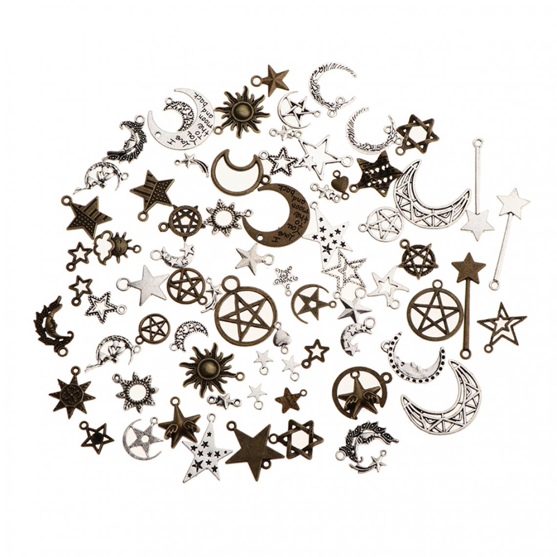 marque generique - 100pcs Pendentifs Breloques Alliage Antique Charms Perles pour Fabrication Collier Bracelet - Perles