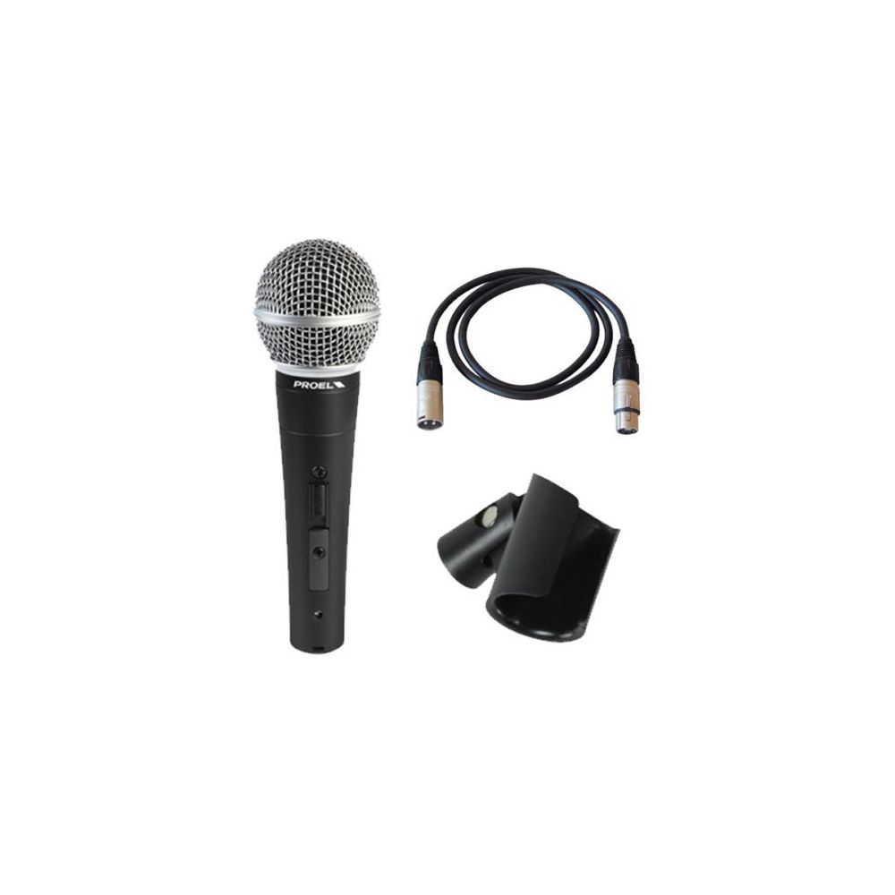 Sans Marque - Proel DM580LC Microfono dinamico cardioide switch on off per voce canto karaoke - Enceintes monitoring