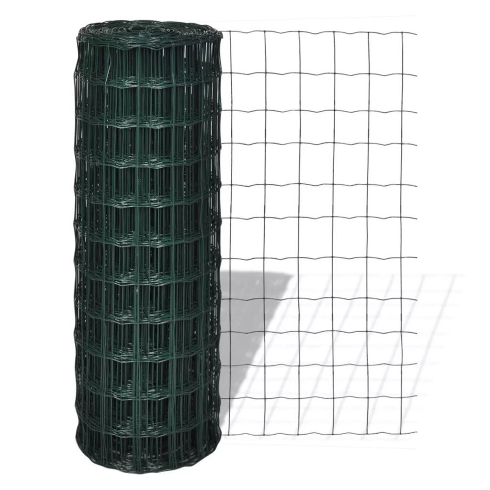 Vidaxl - Clôture de jardin 10 x 1,2 m avec maille 100 x 100 mm | Vert - Portillon
