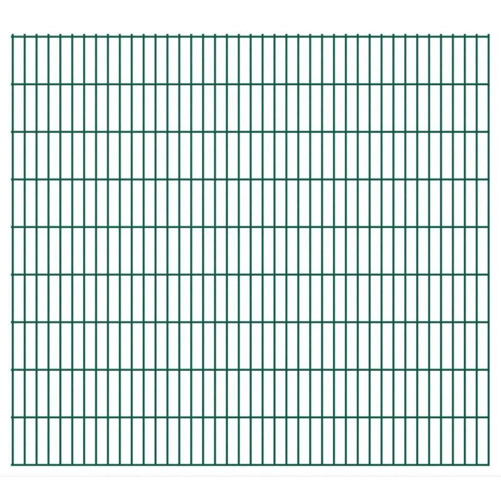 Vidaxl - 2D Panneaux de clôture de jardin 2008 x 1830 mm 20 m Vert | Vert - Portillon