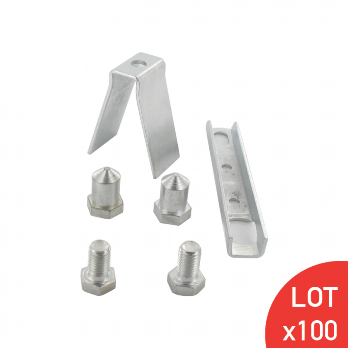 Sama - Kit acier zingué pivot pour portail 6 pièces LOT DE 100 KIT - Portail en aluminium