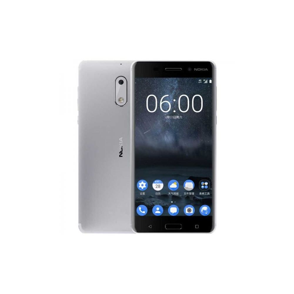 Nokia - Nokia 6 4G 32GB Dual-SIM silver EU - Smartphone Android