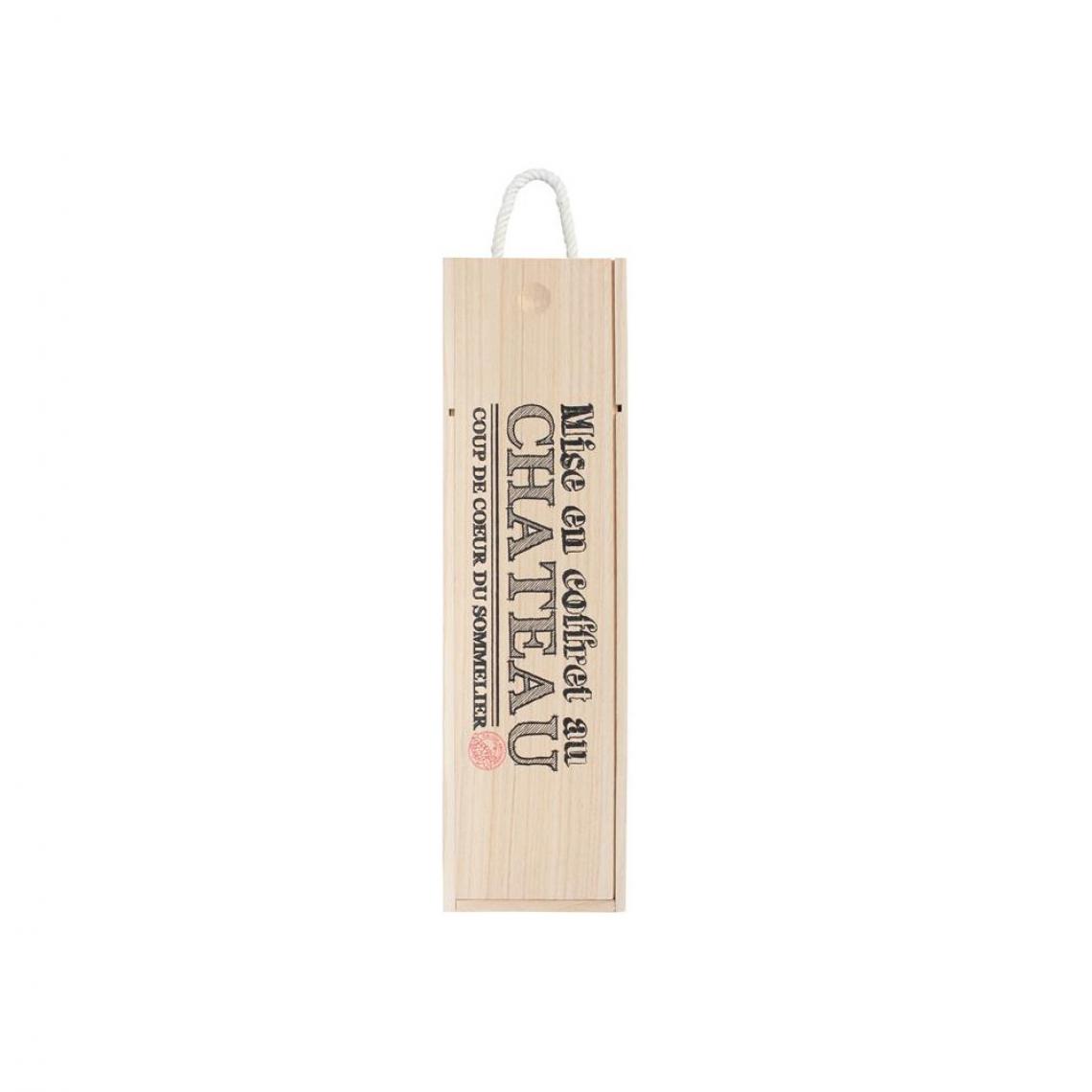 Ac-Deco - Boîte à bouteille de vin en bois - L 9,8 x l 9,8 x H 41 cm - Beige - Accessoires barbecue