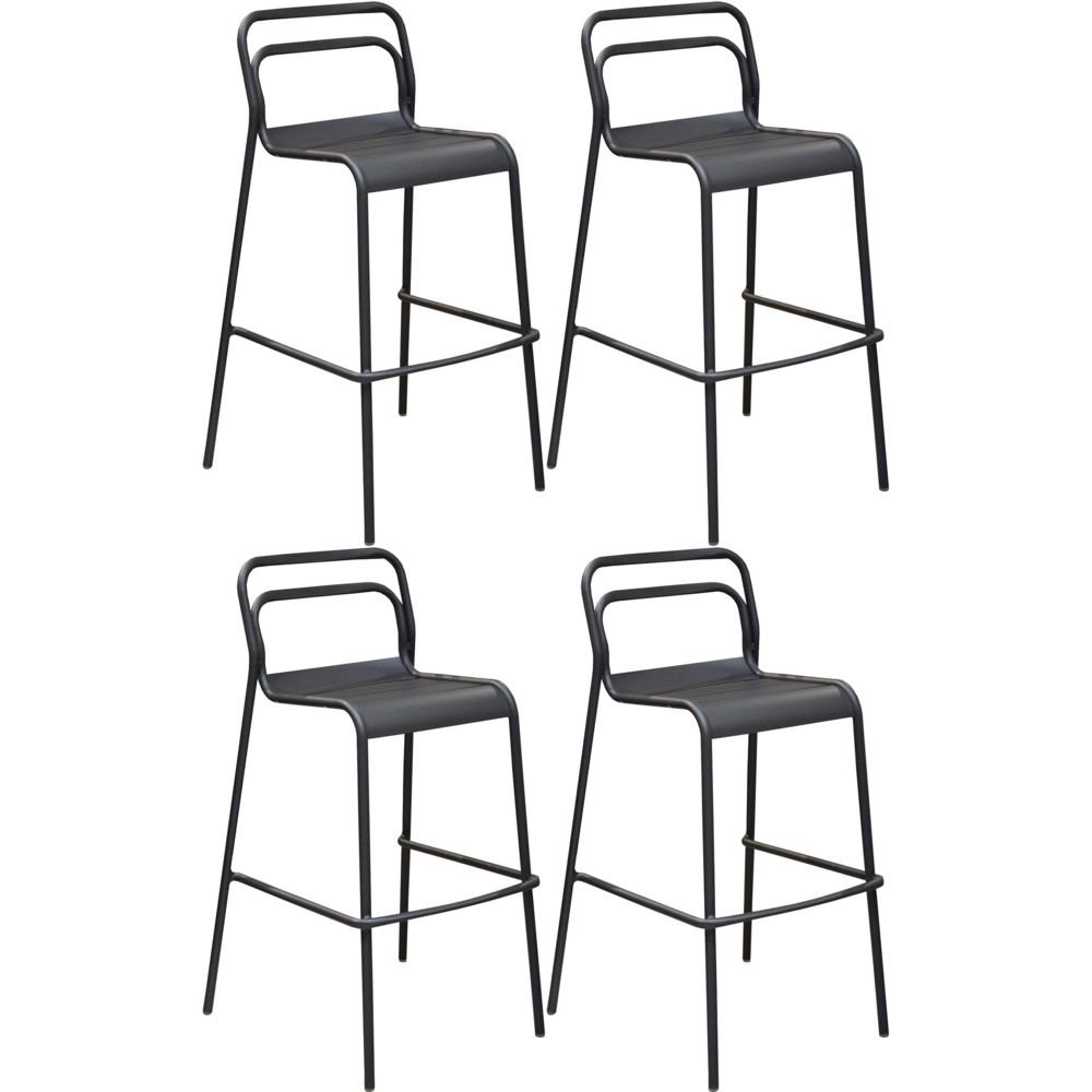 Proloisirs - Lot de 4 Chaises de bar en aluminium Eos - Chaises de jardin