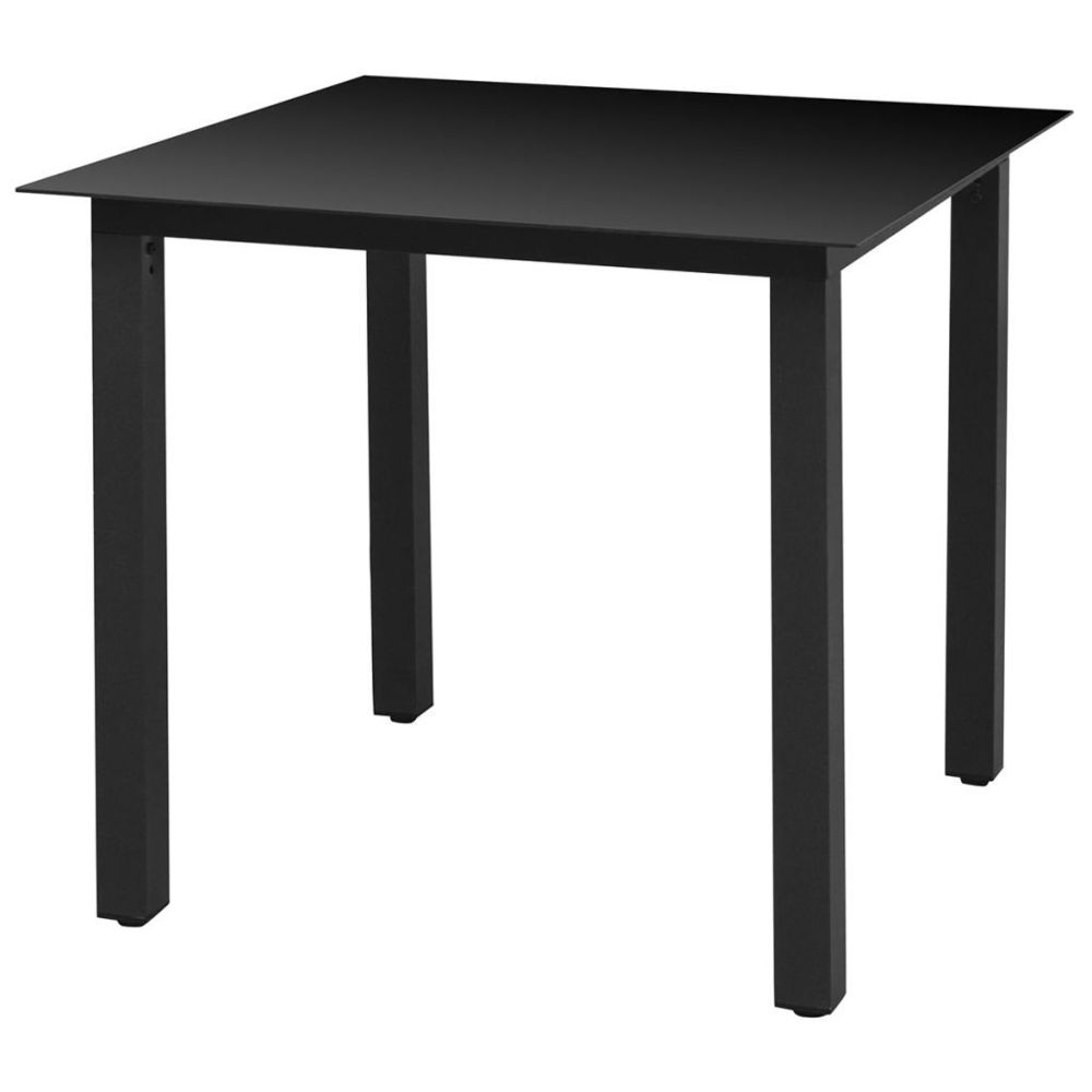 Vidaxl - Table à manger de jardin Verre Aluminium Noir 80 x 80 x 74 cm | Noir - Ensembles canapés et fauteuils