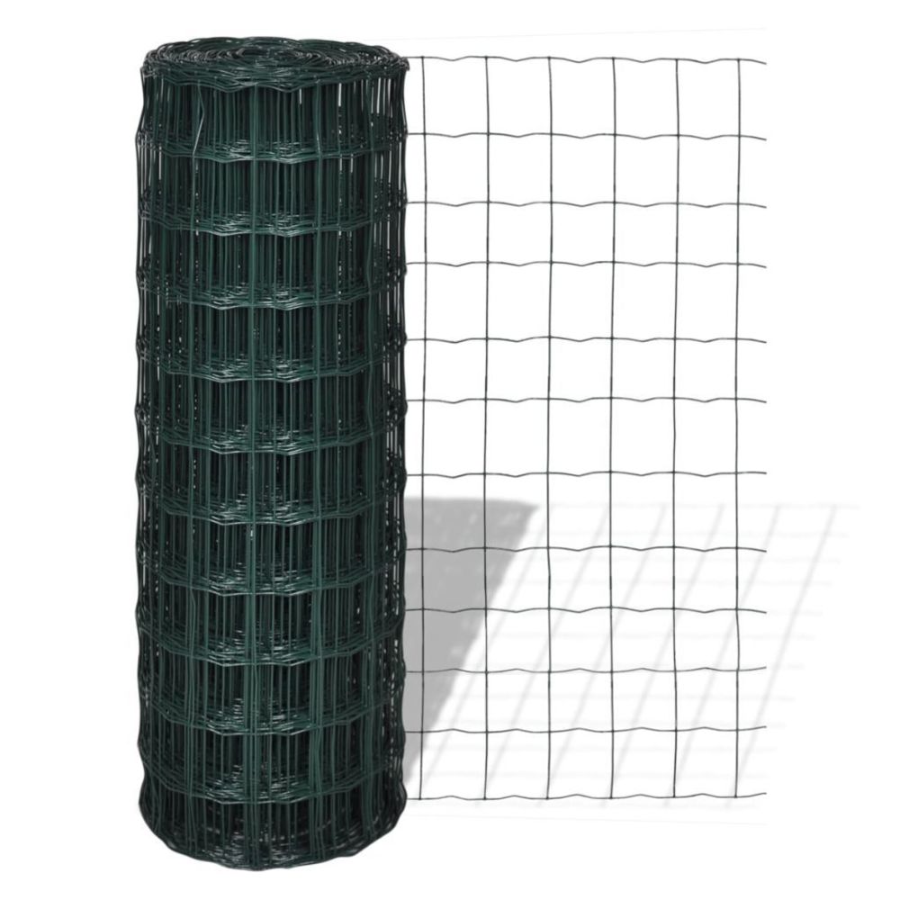 Vidaxl - Grillage 25 x 1,0 m avec mailles 100 x 100 mm | Vert - Portillon