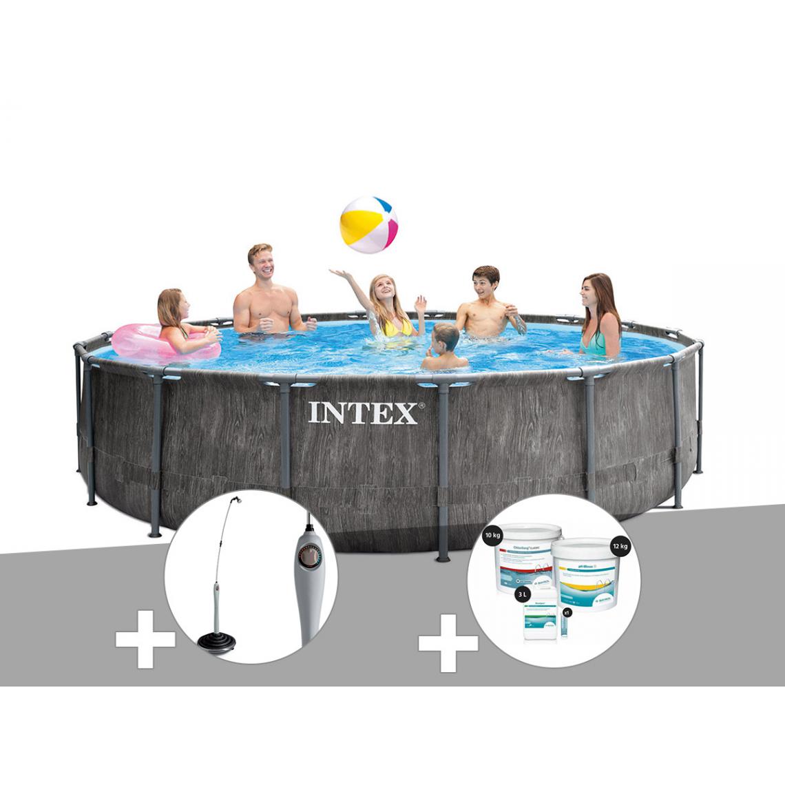 Intex - Kit piscine tubulaire Intex Baltik ronde 5,49 x 1,22 m + Douche solaire + Kit de traitement au chlore - Piscine Tubulaire
