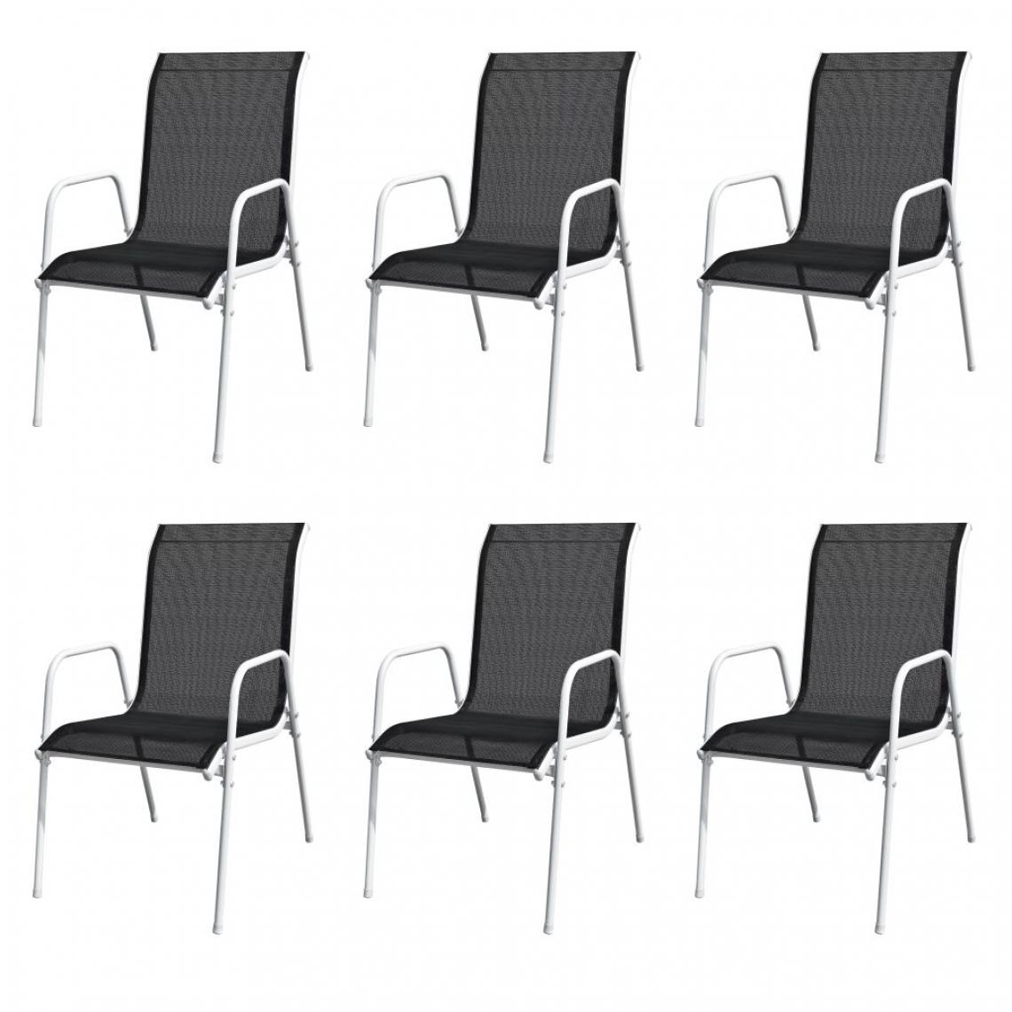 Vidaxl - Chaise de salle à manger d'extérieur 6 pcs Noir - 43304 - Noir - Chaises de jardin