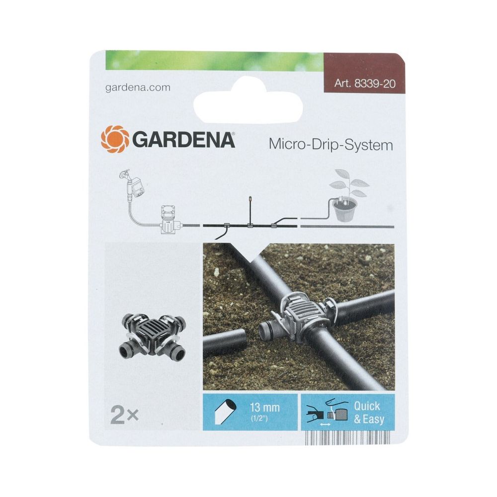 Gardena - Gardena Dérivation en croix Micro-Drip-System Noir/Orange 35 x 20 x 19 cm 08339-20 - Consommables pour outillage motorisé