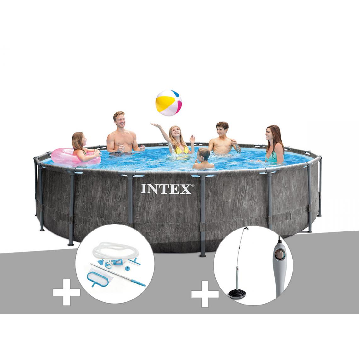 Intex - Kit piscine tubulaire Intex Baltik ronde 5,49 x 1,22 m + Kit d'entretien + Douche solaire - Piscine Tubulaire