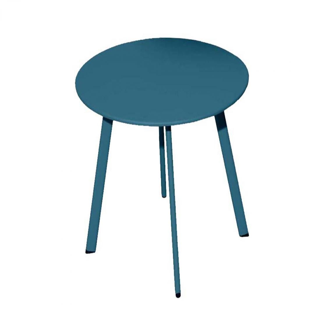 Proloisirs - Table basse de jardin en acier Massai 50 cm bleu - Tables de jardin