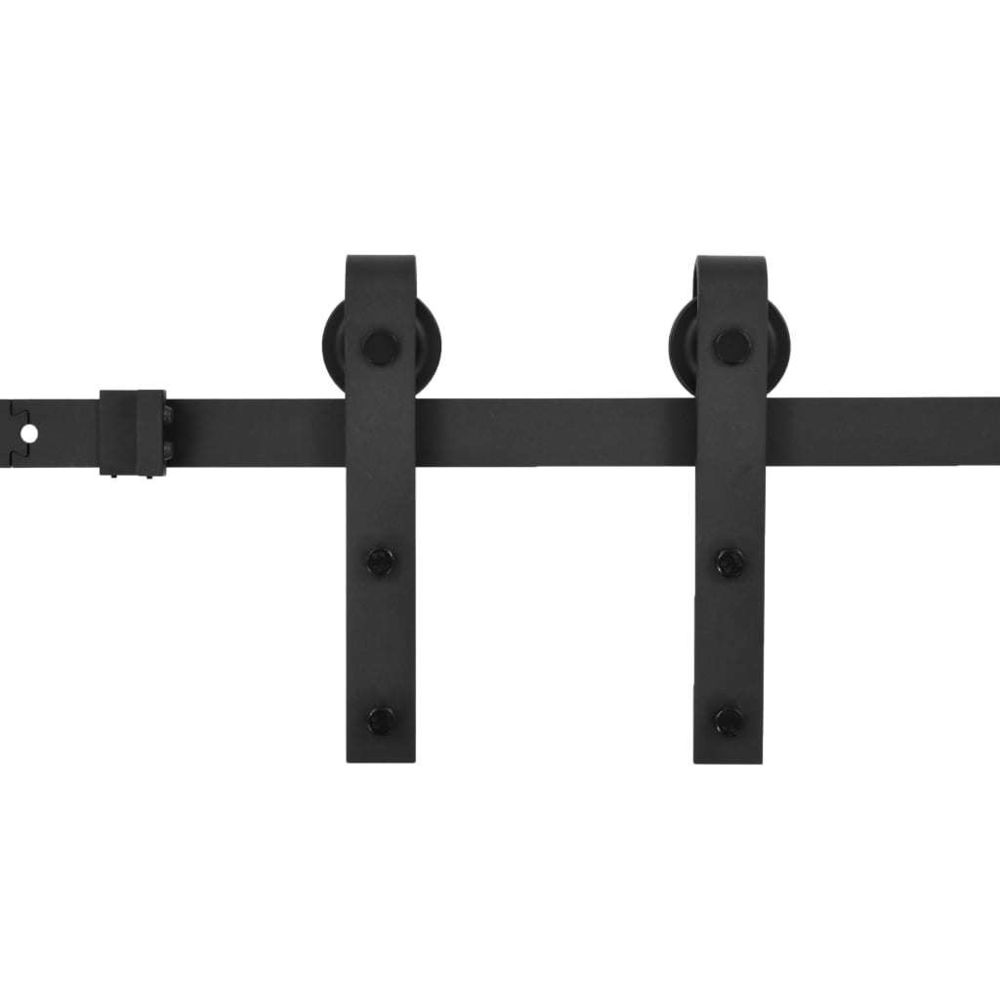 marque generique - Icaverne - Portes gamme Kit de fixation pour porte coulissante 200 cm Acier Noir - Bloc-porte