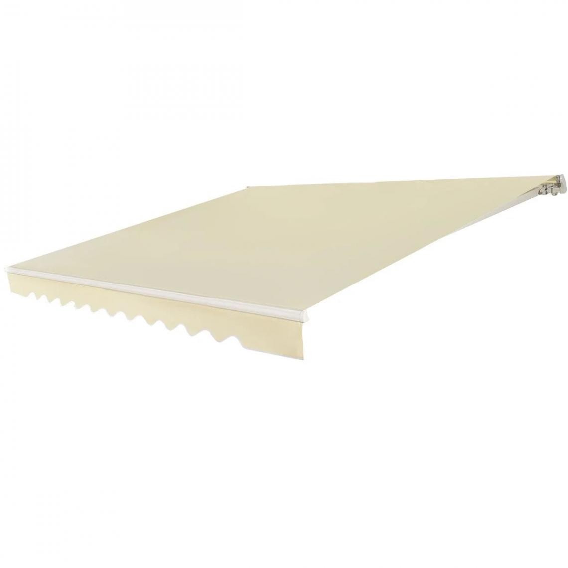 Helloshop26 - Store banne de balcon rétractable 3,6 x 3 m tissu résistant aux UV et à l'eau angle réglable 5-35° beige 20_0001103 - Store banne