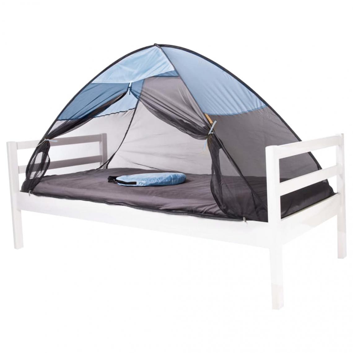 DERYAN - DERYAN Tente-lit escamotable avec moustiquaire 200x90x110 cm Bleu ciel - Moustiquaire Fenêtre