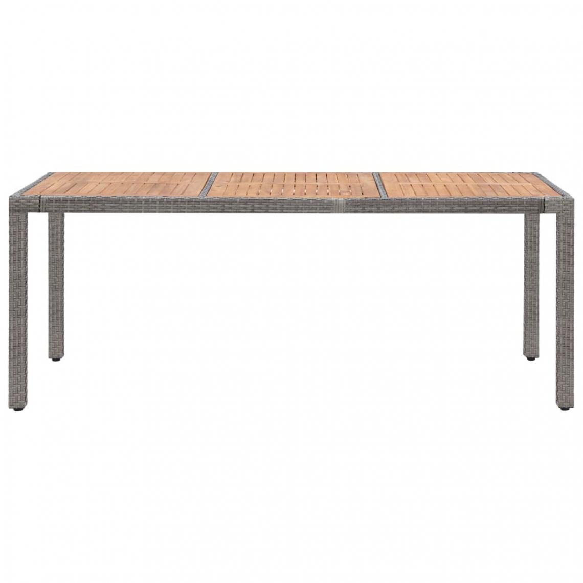 Icaverne - Icaverne - Tables de jardin gamme Table de jardin Gris 190x90x75cm Résine tressée et acacia - Tables de jardin