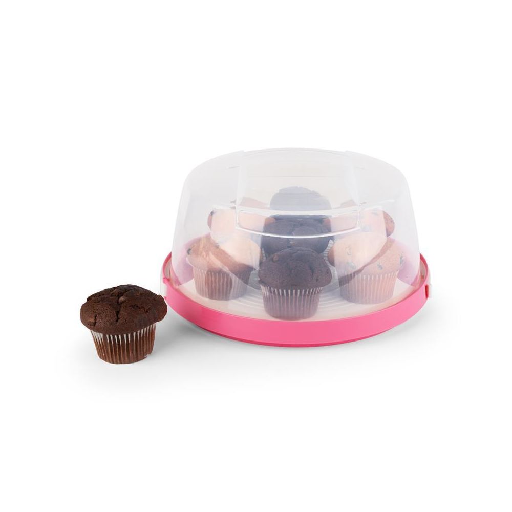 Klarstein - Klarstein Boîte de transport à gâteaux cloche transparente cupcakes Ø26cm -rose KLARSTEIN - Machine à glaçons