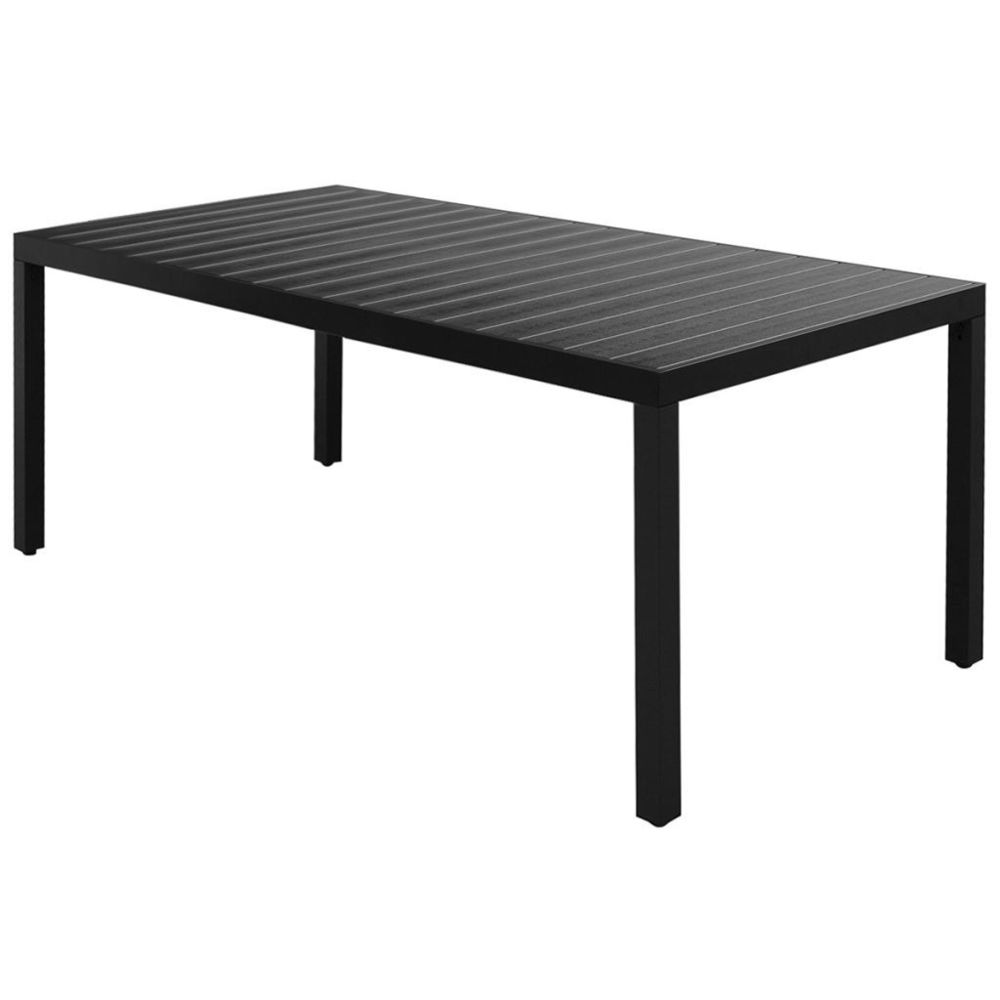 Vidaxl - Table à manger de jardin WPC Aluminium 185 x 90 x 74 cm Noir | Noir - Ensembles canapés et fauteuils