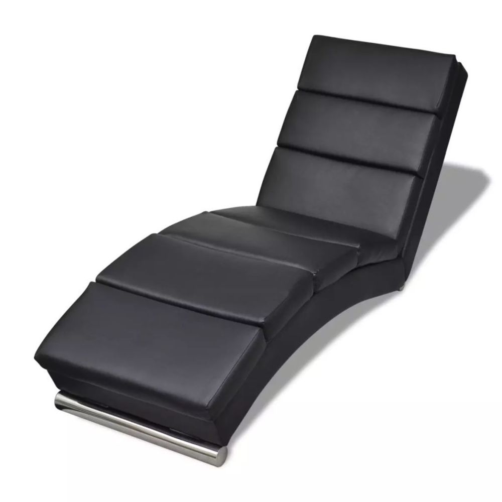 Vidaxl - Chaise longue Cuir synthétique Noir | Noir - Chaises de jardin