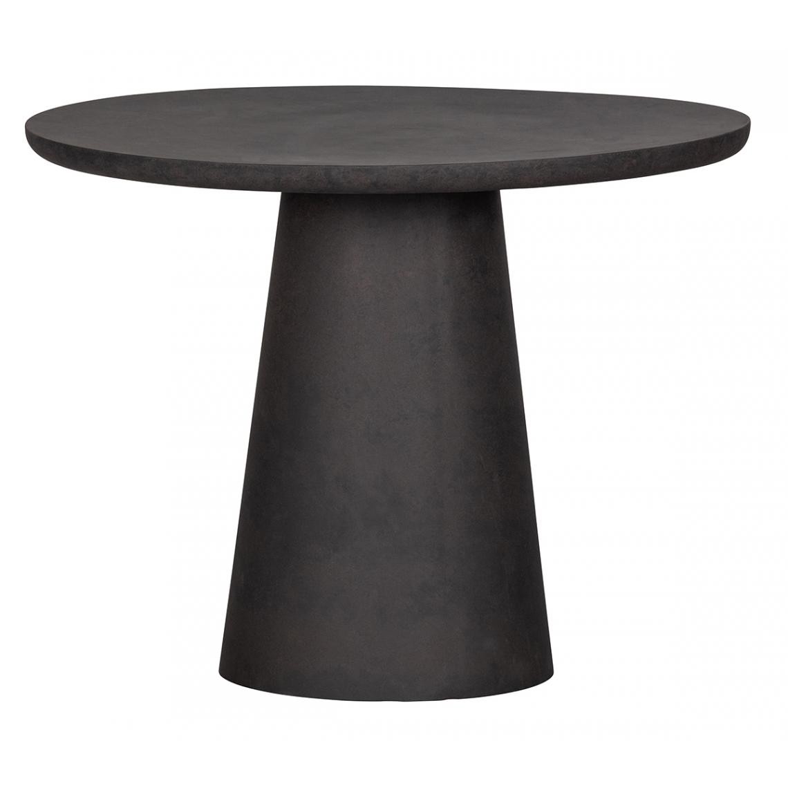 Pegane - Table à manger d'extérieur en fibre d'argile d'aspect béton finition brun - Hauteur 76 x Ø100 cm - Tables de jardin