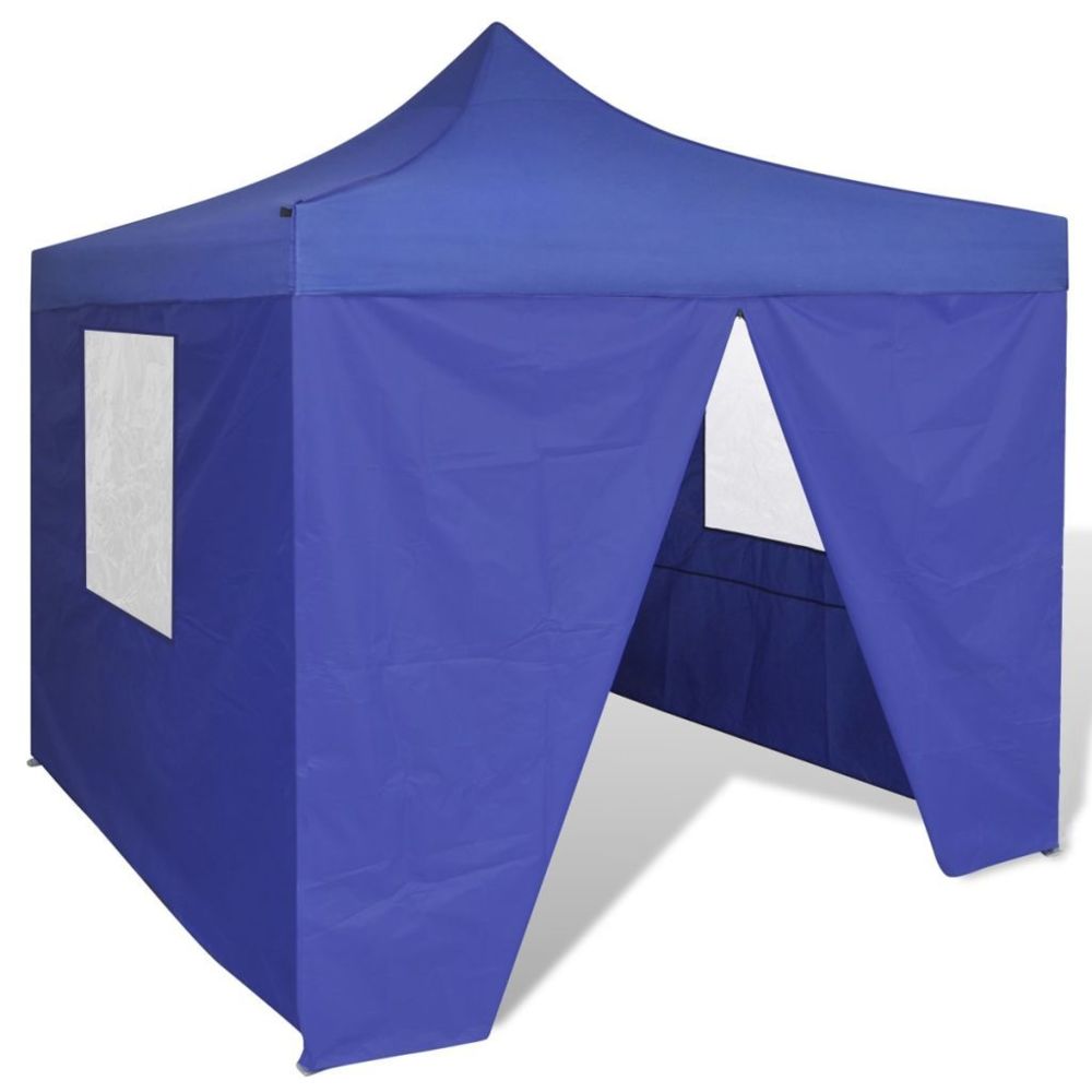 Vidaxl - Tente pliable bleue 3 x 3 m avec 4 parois | Bleu - Marquise, auvent