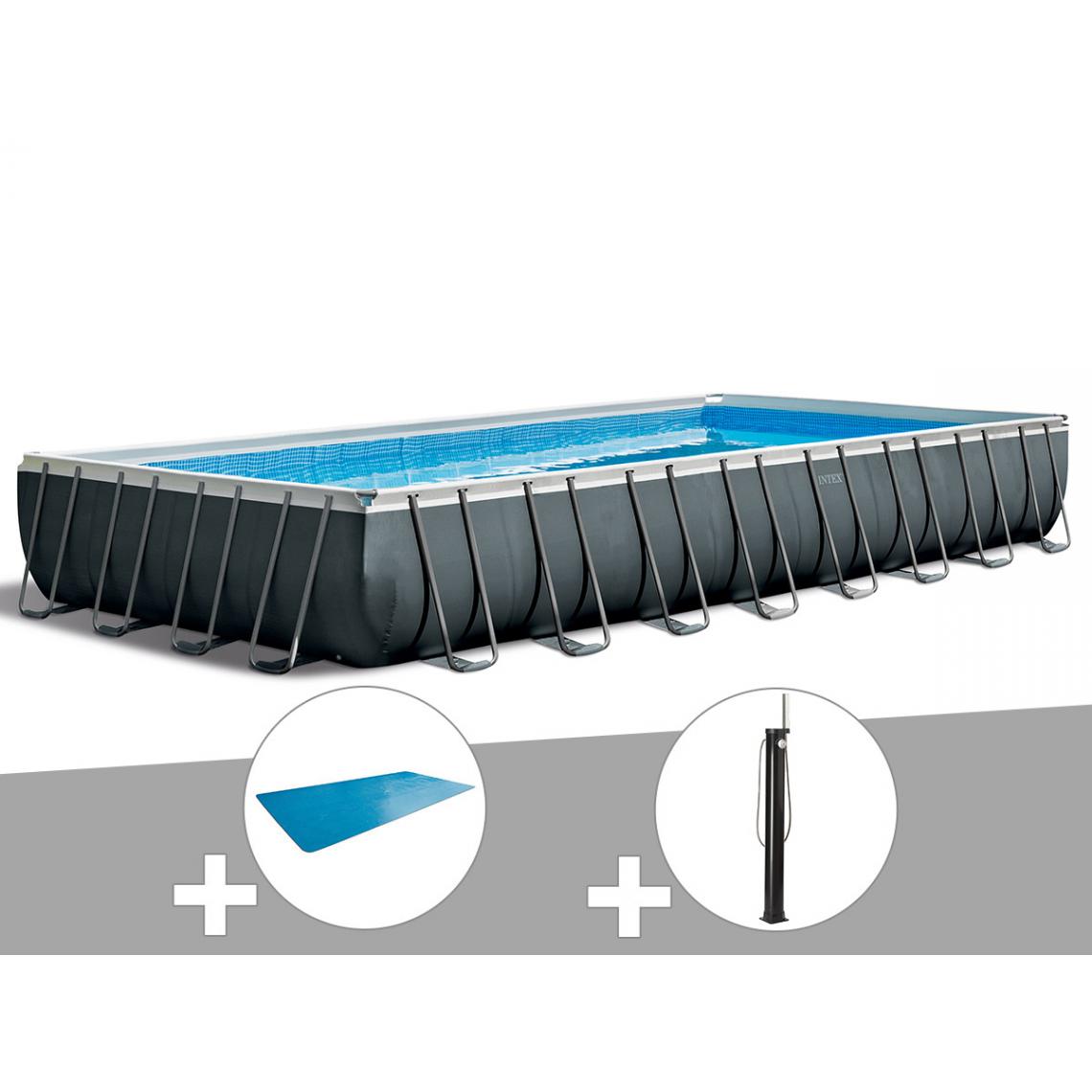 Intex - Kit piscine tubulaire Intex Ultra XTR Frame rectangulaire 9,75 x 4,88 x 1,32 m + Bâche à bulles + Douche solaire - Piscine Tubulaire