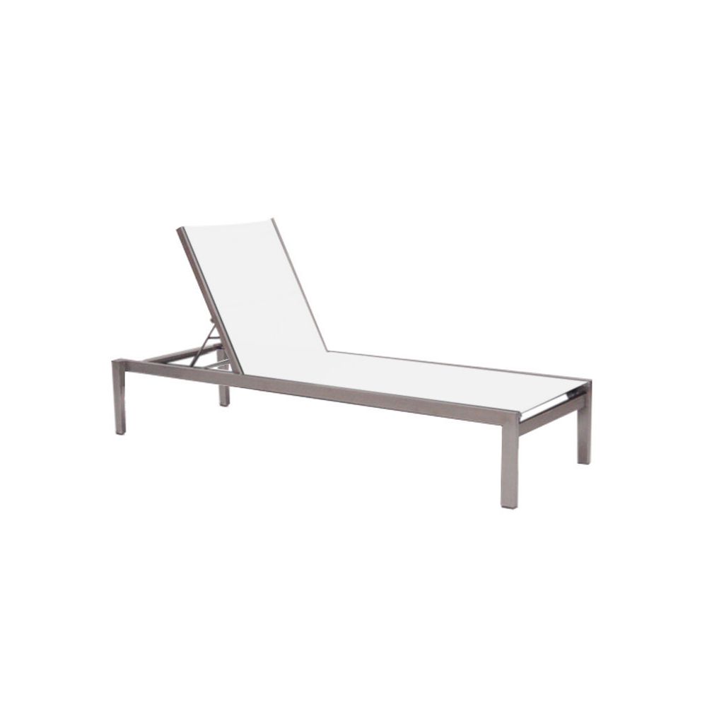 Jan Kurtz - Chaise longue empilable Quadrato - blanc - argent - Chaises de jardin
