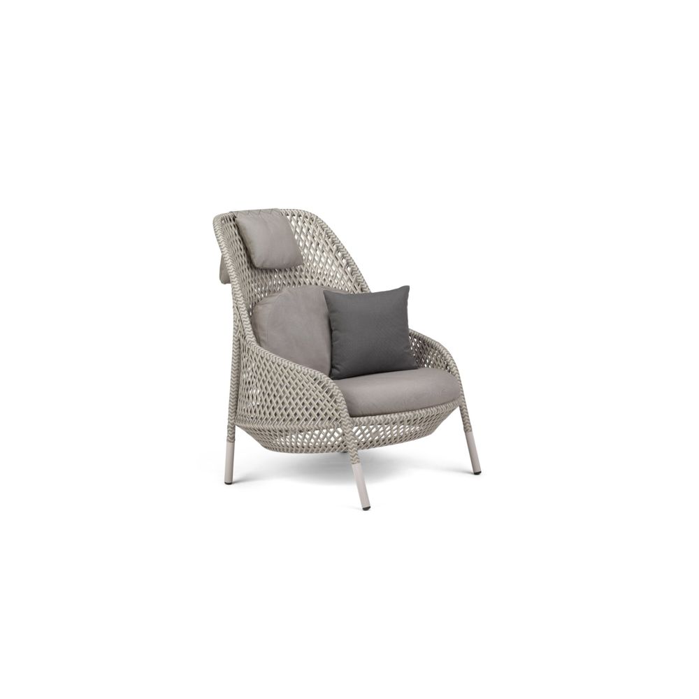Dedon - Bergère Ahnda Wing Chair - White Quartz - sans coussin - Ensembles canapés et fauteuils