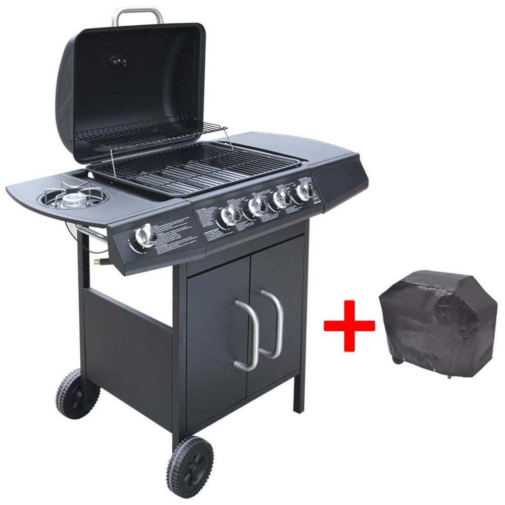 Vidaxl - Barbecue gril à gaz 4 + 1 brûleurs Noir | Noir - Accessoires barbecue