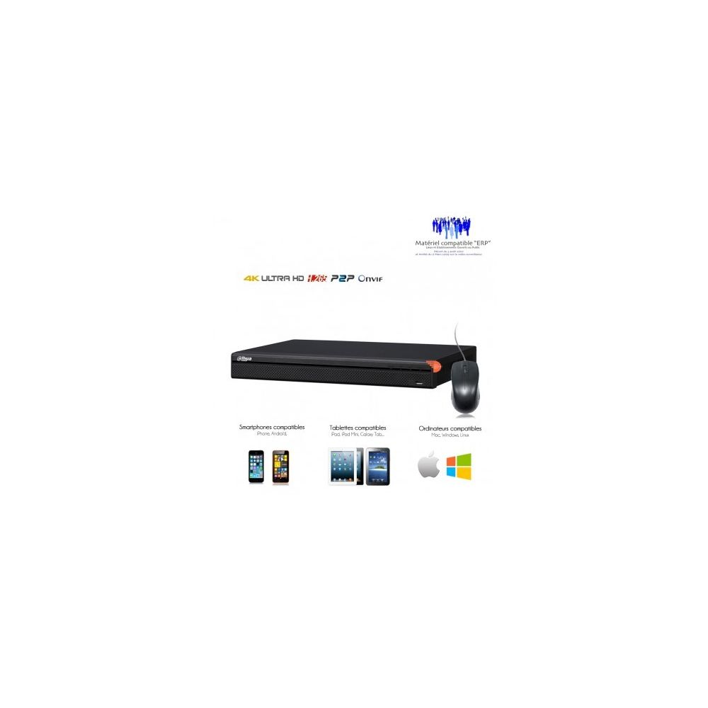 Dahua - Enregistreur NVR 16 canaux 12MP avec entrées et sorties alarme - Caméra de surveillance connectée