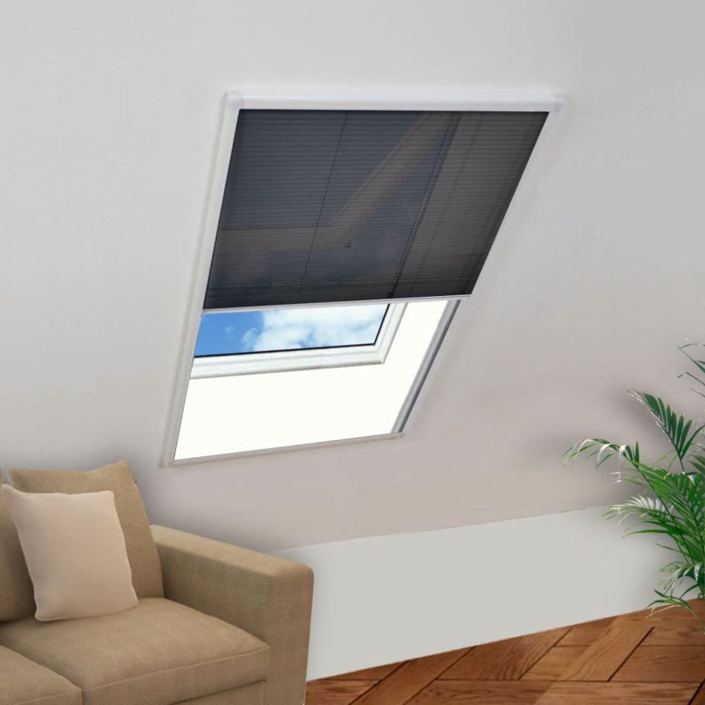 Vidaxl - Moustiquaire plissée pour fenêtre Aluminium 120 x 120 cm | Blanc - Moustiquaire Fenêtre