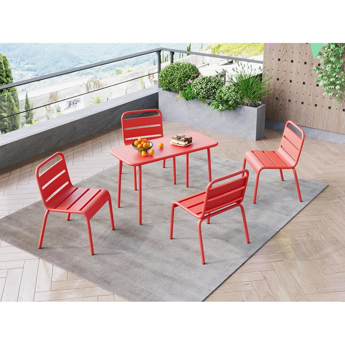 Vente-Unique - Ensemble jardin table et chaise POPAYAN - Ensembles tables et chaises