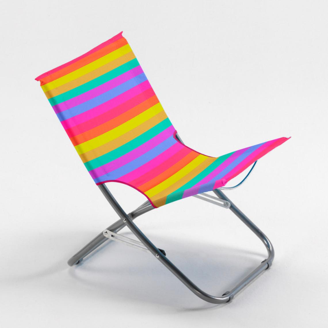 Beach And Garden Design - Chaise de plage pliante multicolore facile à transporter Rodeo Rainbow - Transats, chaises longues