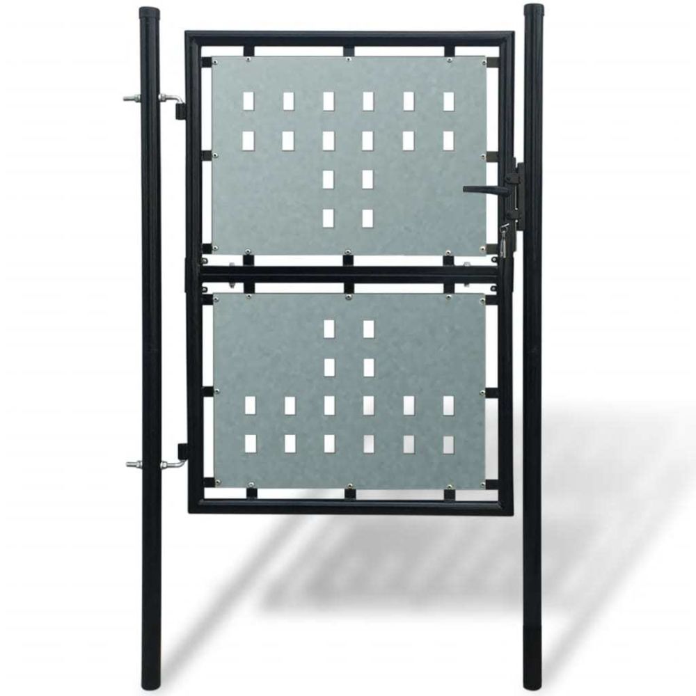 Vidaxl - vidaXL Portail simple de clôture Noir 100x175 cm - Portillon
