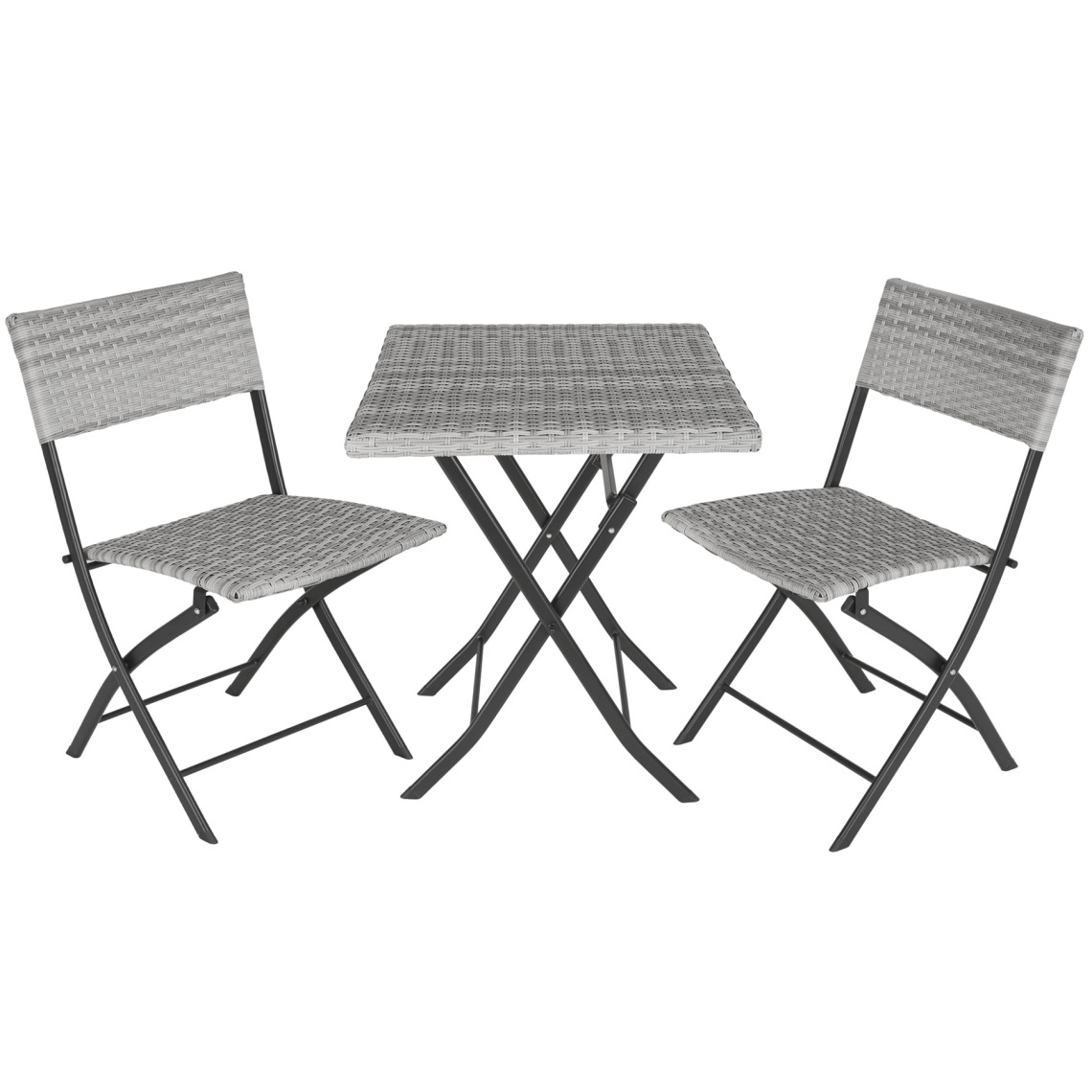 Tectake - Salon de jardin TREVI 2 personnes - gris clair - Ensembles canapés et fauteuils