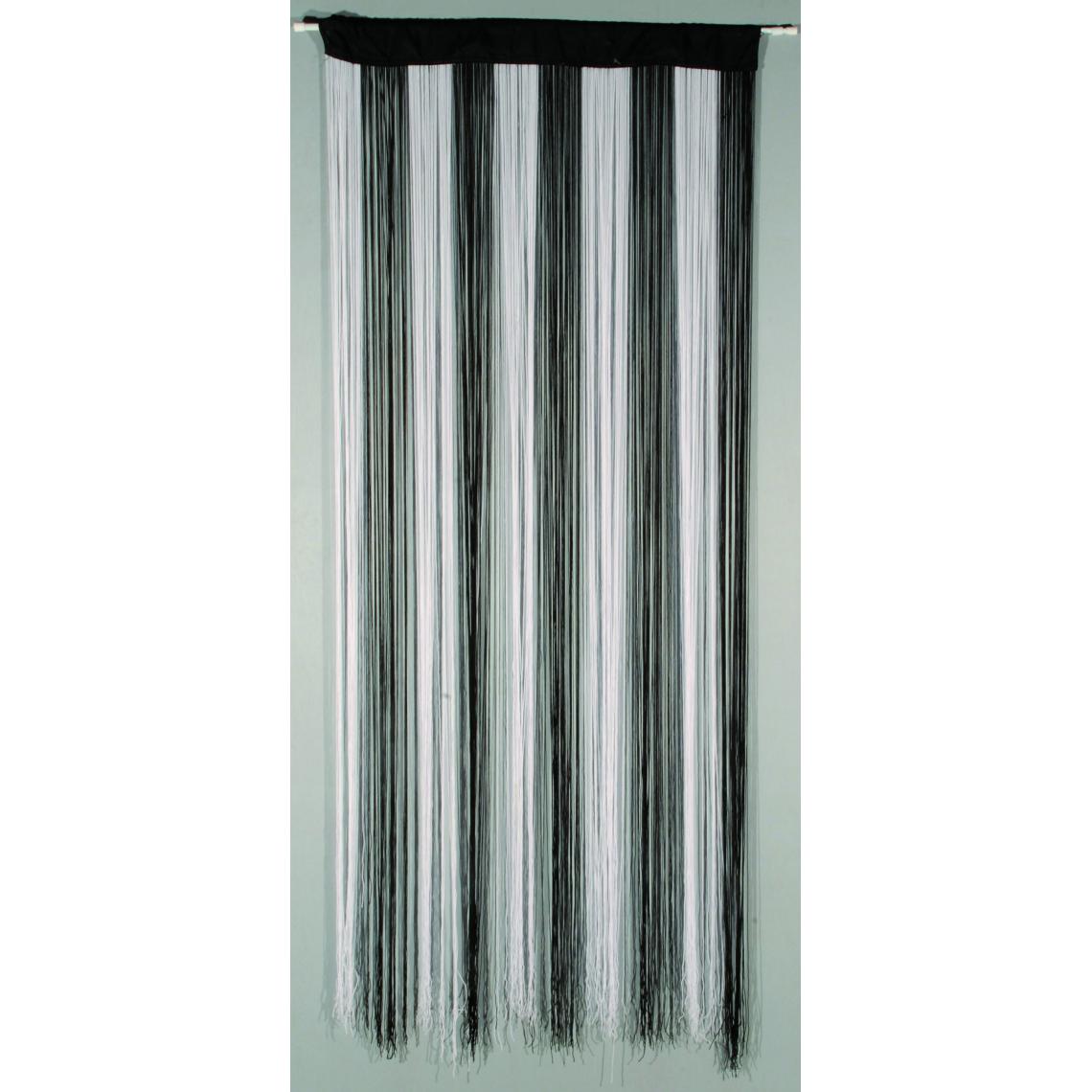 Confortex - Rideau portière String black & white 90 x200 cm bicolore - Moustiquaire Fenêtre