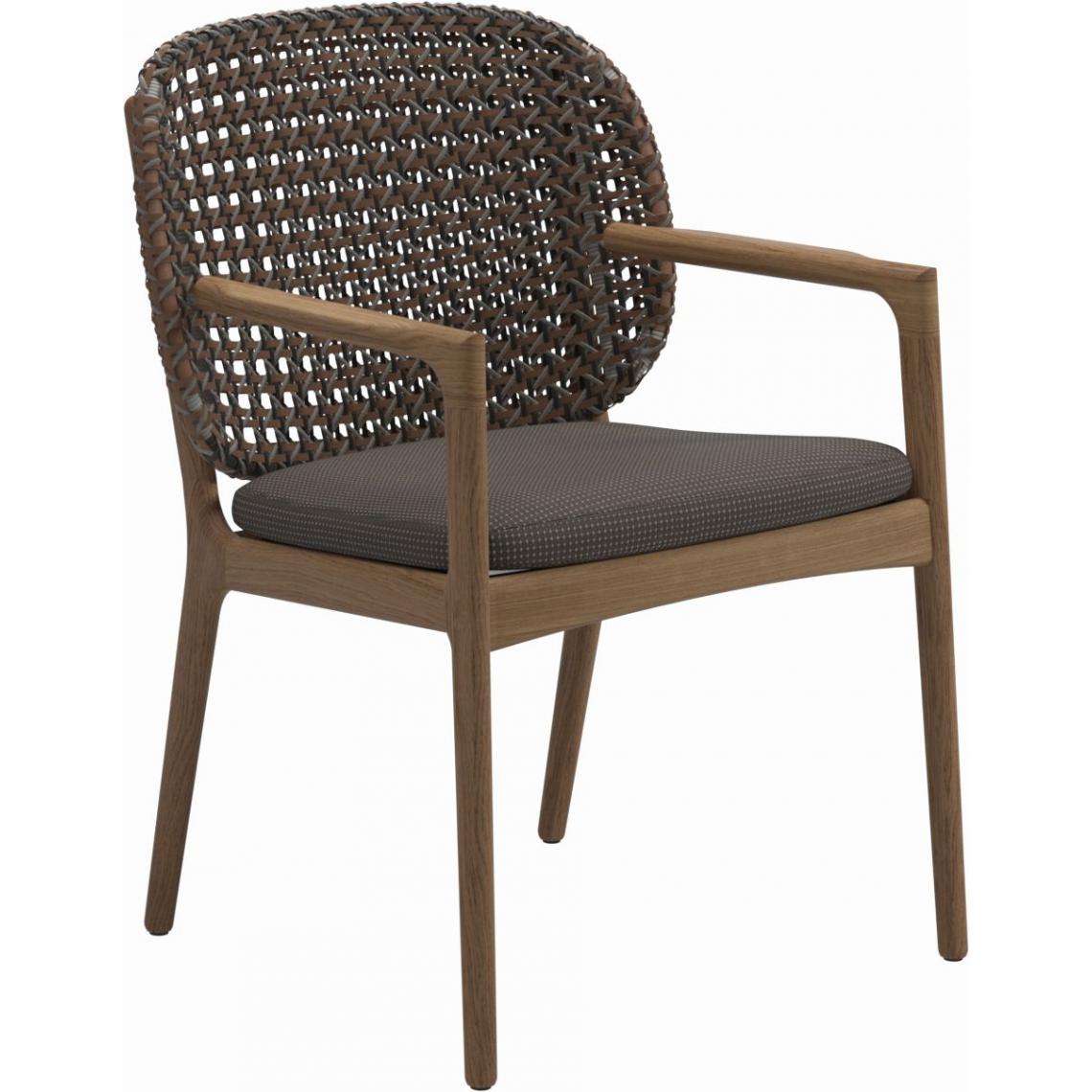 Gloster - Fauteuil Kay - Robben Charcoal - GlosterBrindleWicker - Chaises de jardin
